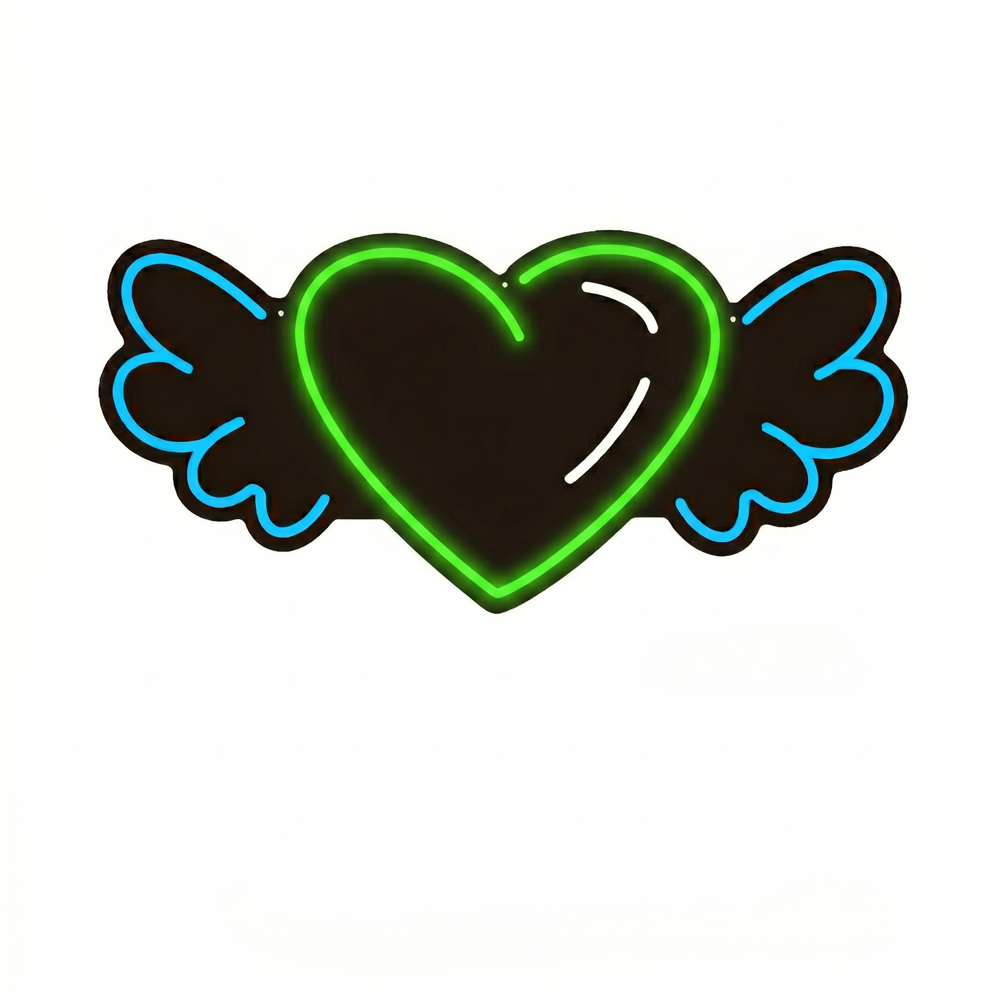Heart Wings LED Neon Sign Pink Blue Love Neon Light Wall Decor for Bedroom Wedding Party