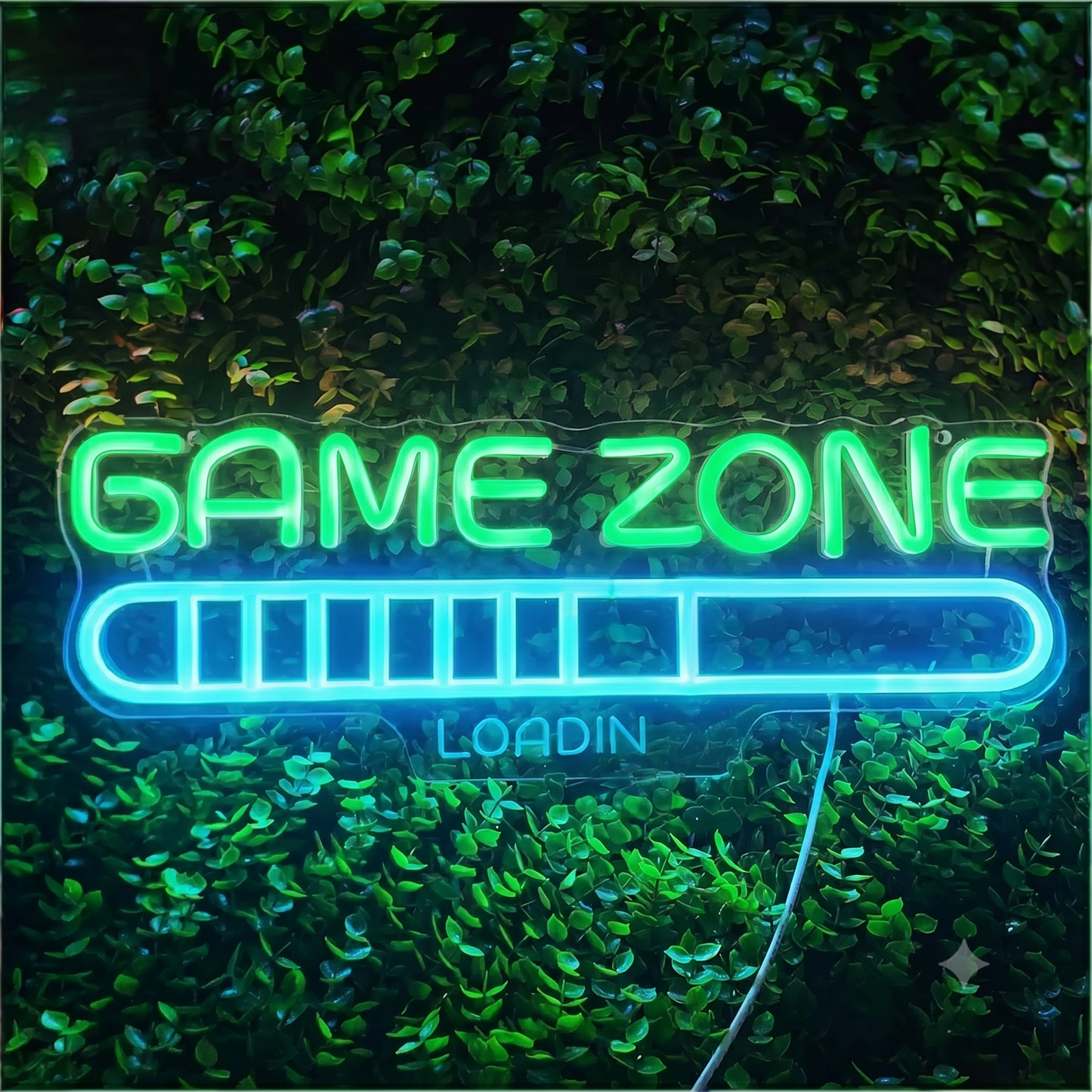 Game Zone LED Neon Sign Pink Blue Loading Bar Neon Light Wall Decor for Game Room Bedroom