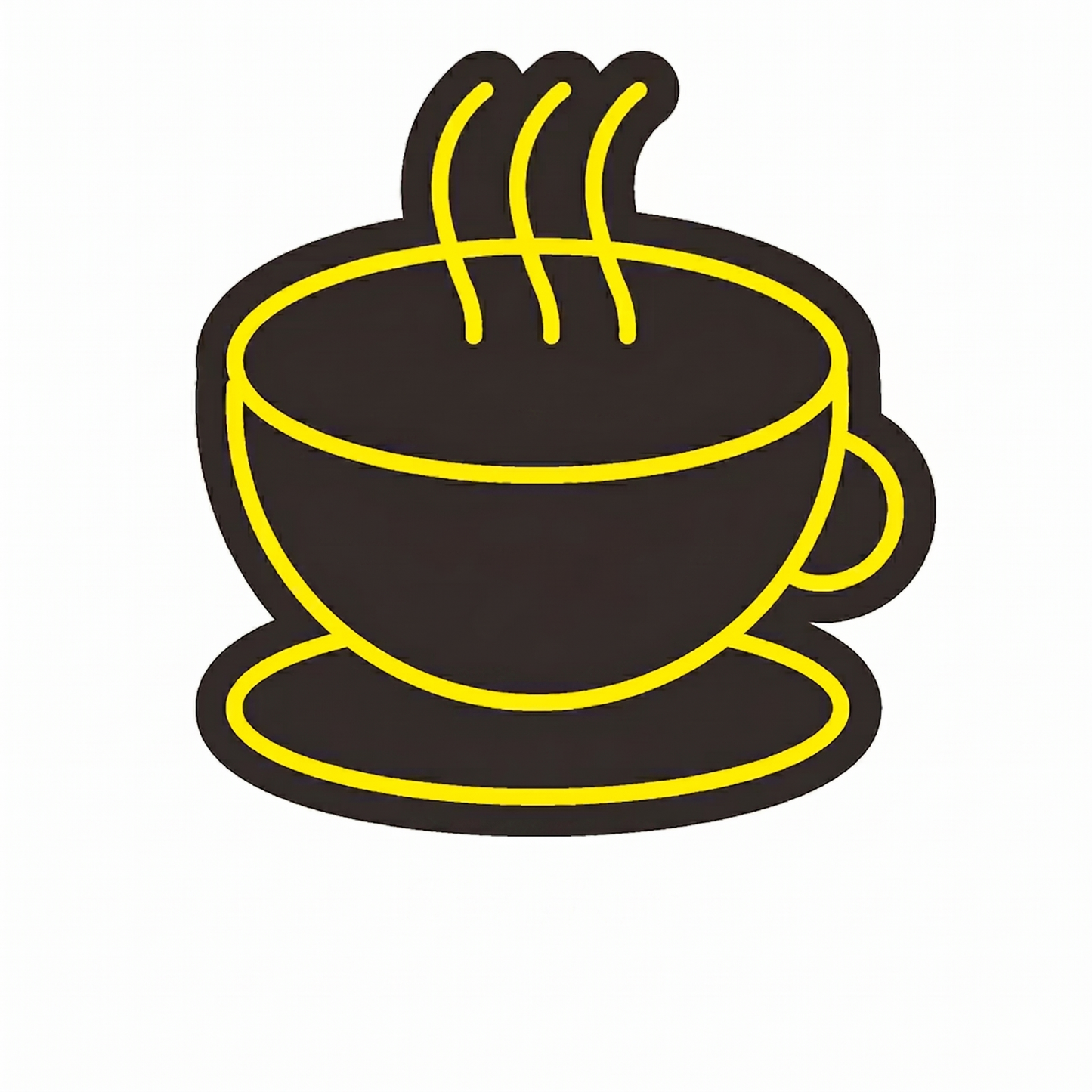 Coffee Cup LED Neon Sign Yellow Cafe Neon Light Wall Decor for Kitchen Restaurant Coffee Shop