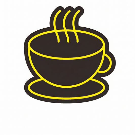 Coffee Cup LED Neon Sign Yellow Cafe Neon Light Wall Decor for Kitchen Restaurant Coffee Shop