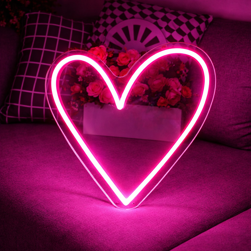 Heart LED Neon Sign Romantic Wall Light