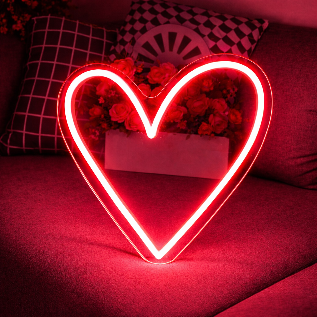 Heart LED Neon Sign Romantic Wall Light