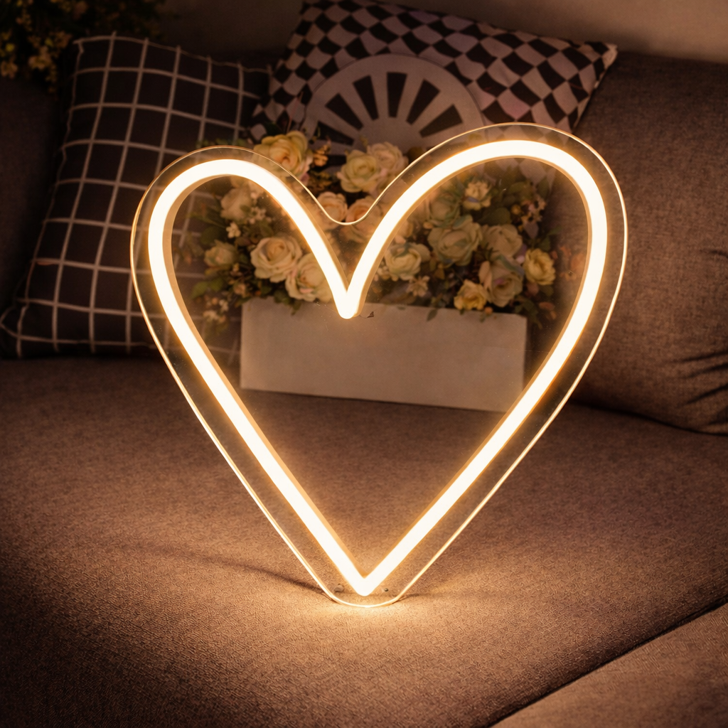 Heart LED Neon Sign Romantic Wall Light