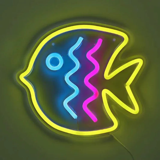 Colorful Fish LED Neon Sign for Kids Room Wall Decor Light
