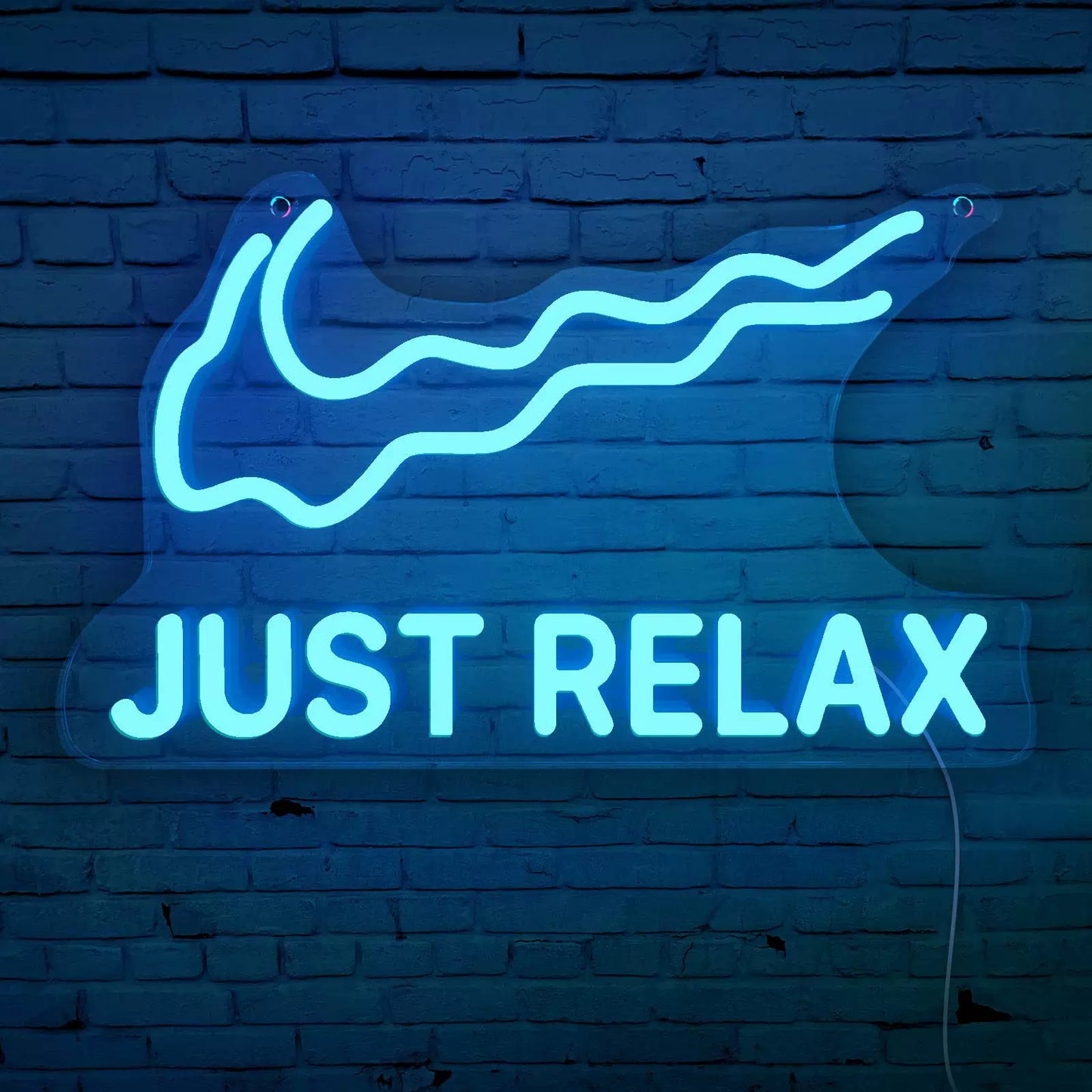 Just Relax LED Neon Sign Blue Chill Quote Neon Light Wall Decor for Bedroom Spa Room
