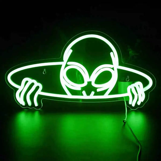 Alien UFO LED Neon Sign for Gaming Room Wall Decor