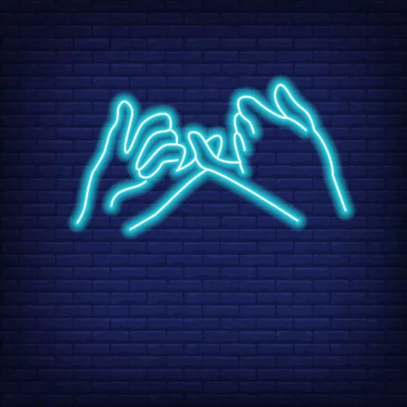 Promise Hands LED Neon Sign for Bedroom Romantic Wall Decor Light