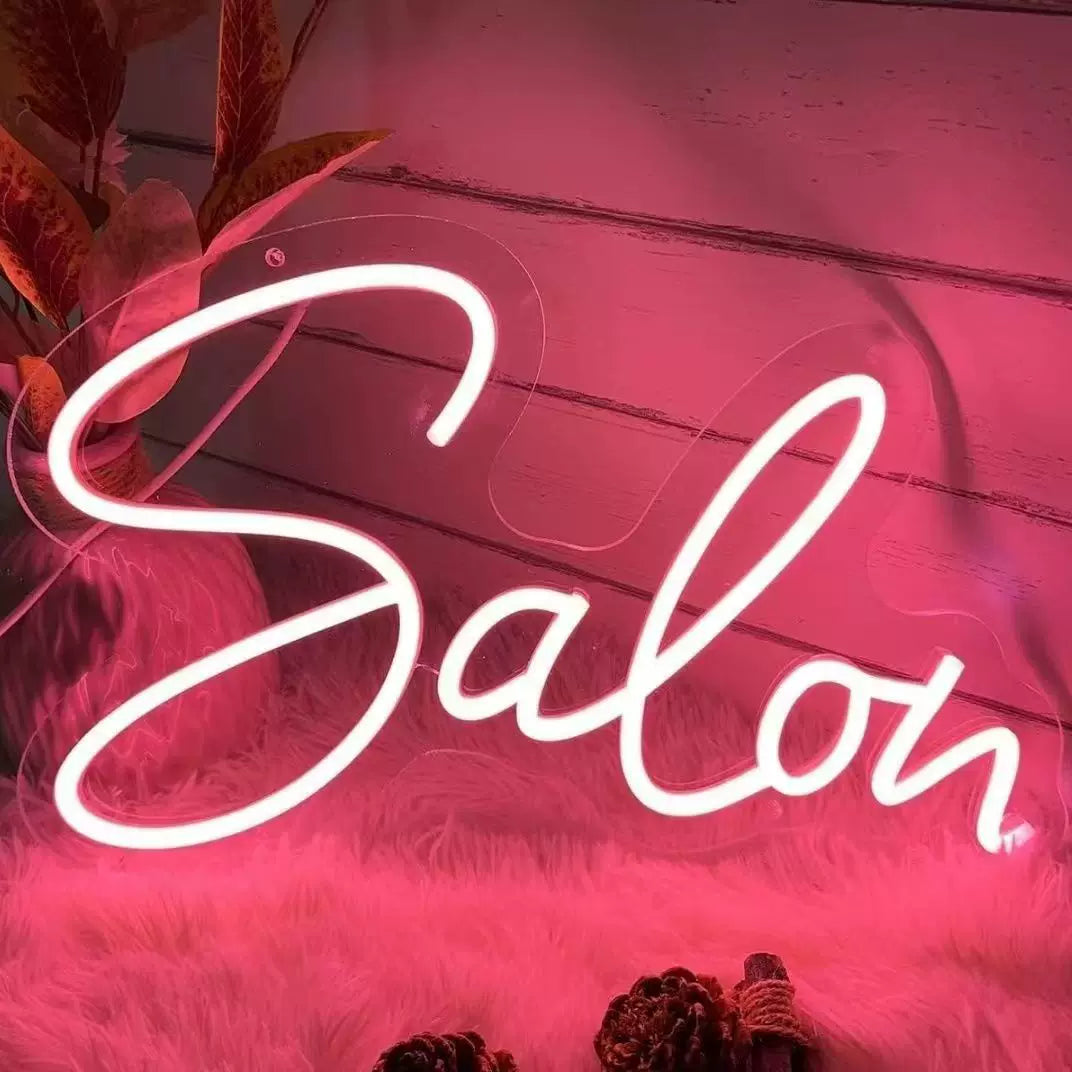 Salon LED Neon Sign Script Light for Beauty Hair Nail Studio Wall Decor