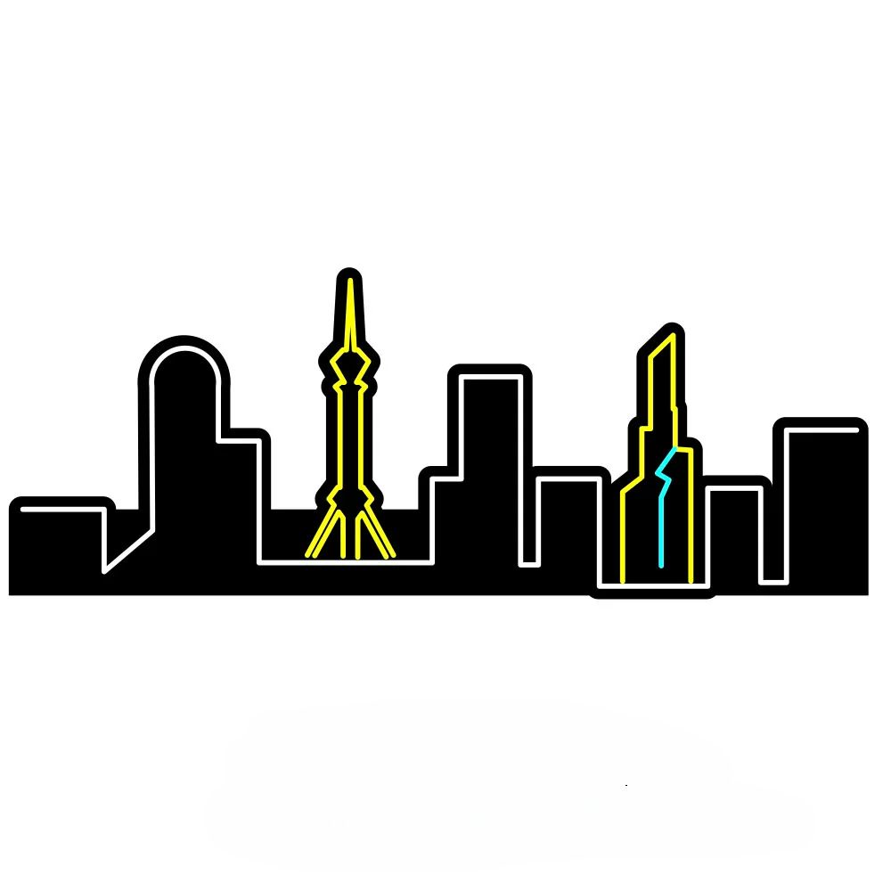 City Skyline LED Neon Sign White Yellow Urban Neon Light Wall Decor for Bedroom Office Game Room