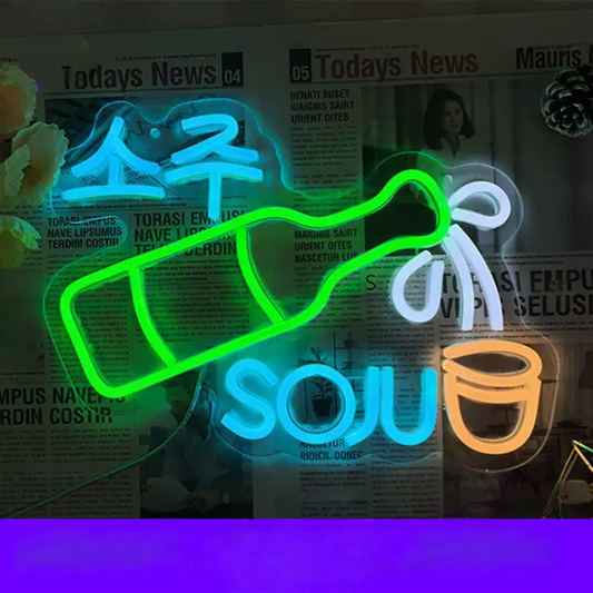 Soup LED Neon Sign Colorful Bowl Neon Light Wall Decor for Restaurant Cafe Kitchen