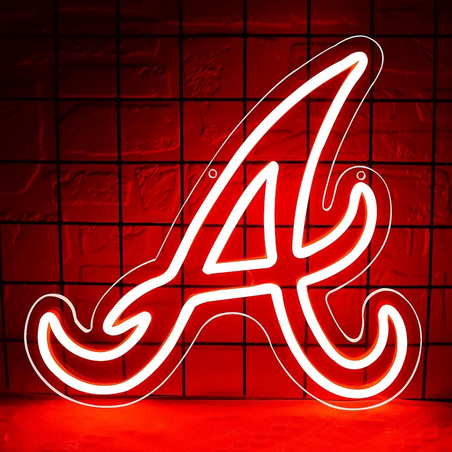 Atlanta A Letter LED Neon Sign Red White Alphabet Neon Light for Sports Room Bar Wall Decor