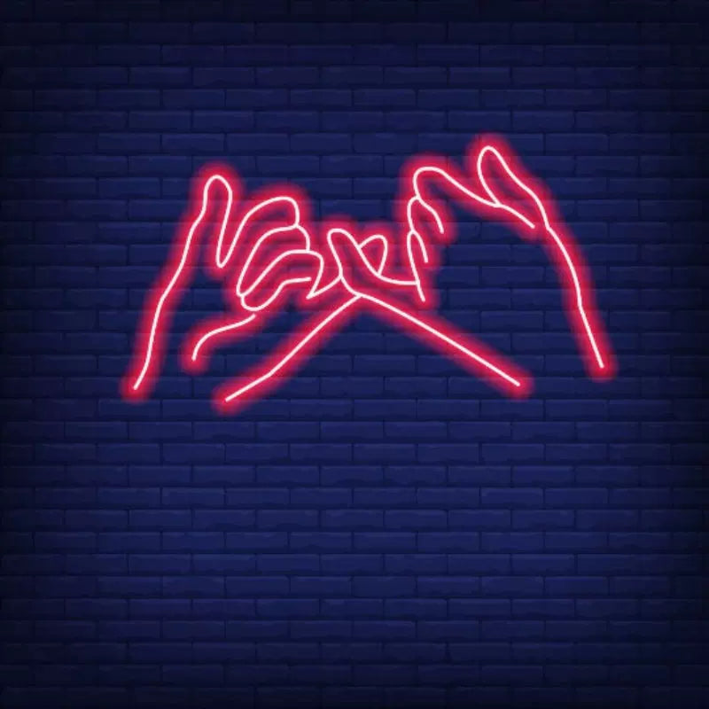Promise Hands LED Neon Sign for Bedroom Romantic Wall Decor Light
