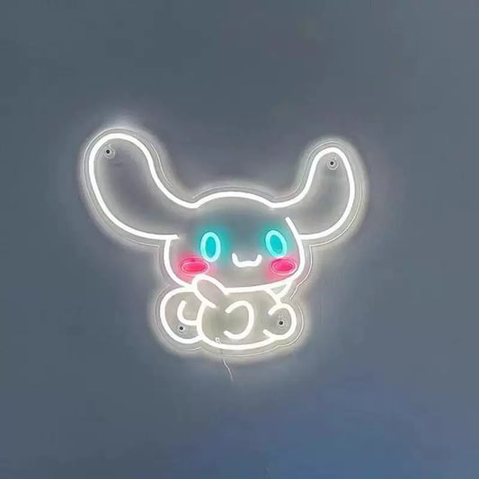 Cute Cartoon Bunny LED Neon Sign for Kids Bedroom Wall Decor Light