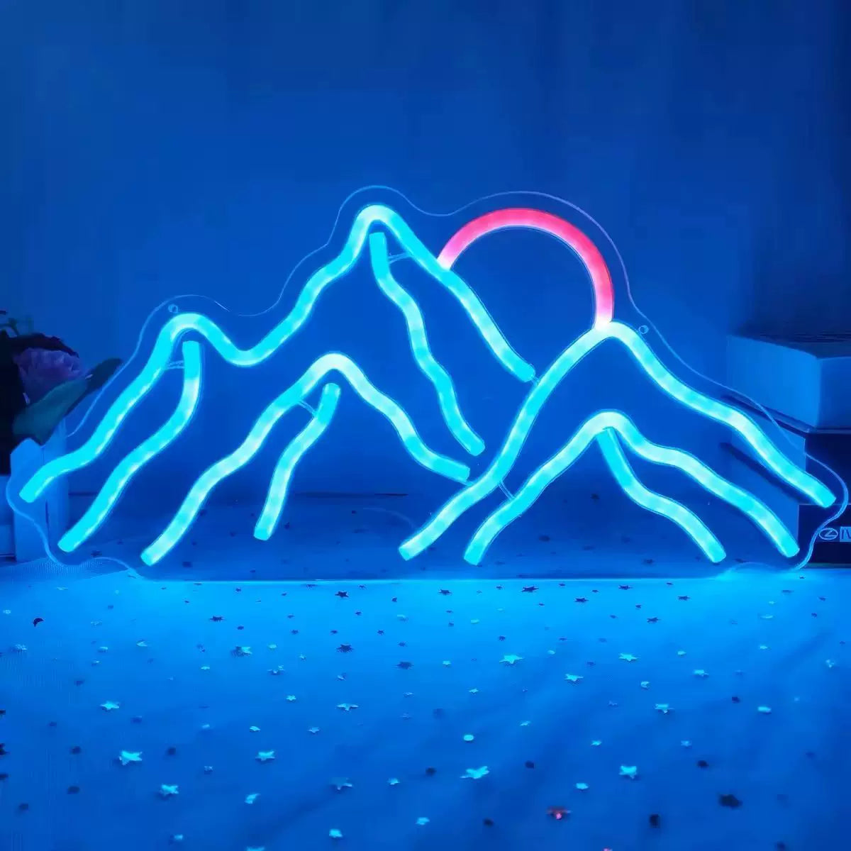 Mountain Sunset LED Neon Sign for Bedroom Wall Decor