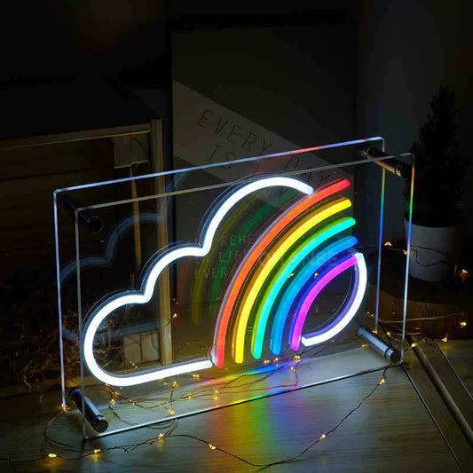 Cloud Rainbow LED Neon Sign Colorful Neon Light Wall Decor for Bedroom Nursery Kids Room