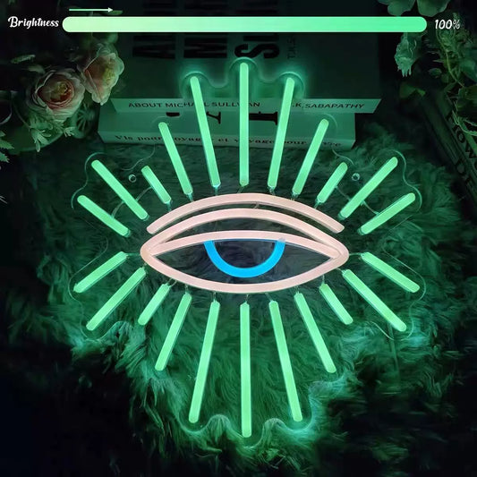Mystic Eye LED Neon Sign with Dimmable Brightness for Aesthetic Room Decor