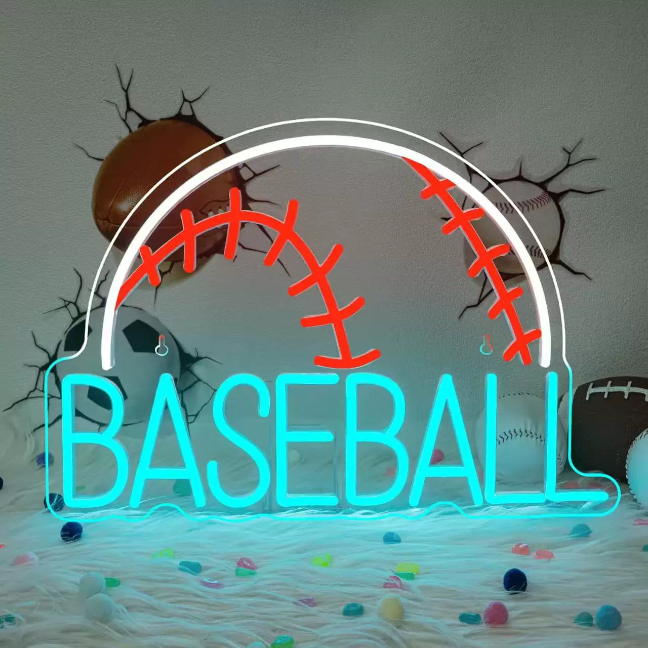 Baseball LED Neon Sign Baseball Neon Light for Room Sports Wall Decor