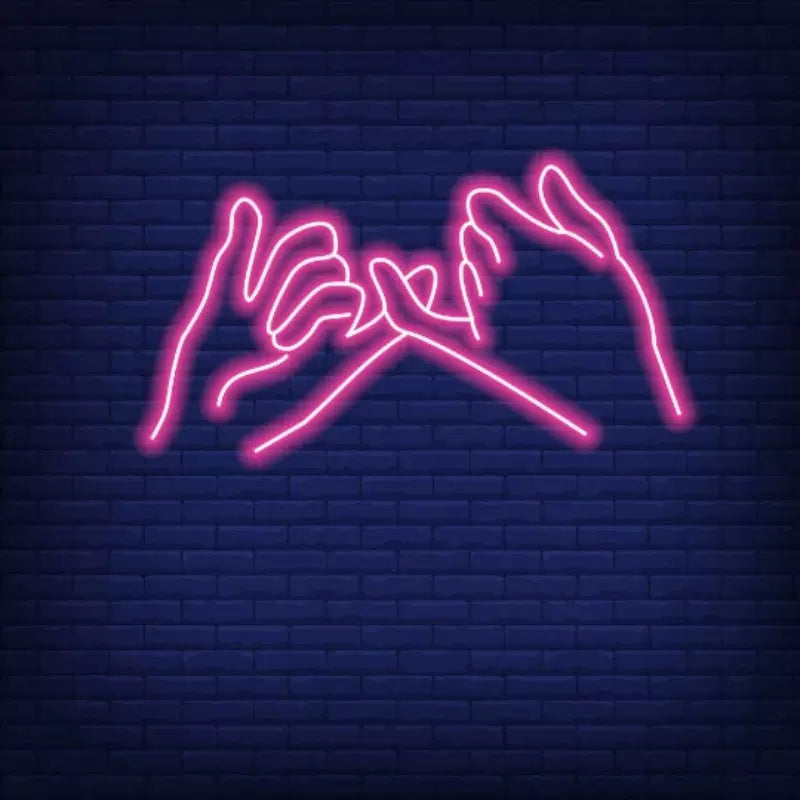 Promise Hands LED Neon Sign for Bedroom Romantic Wall Decor Light