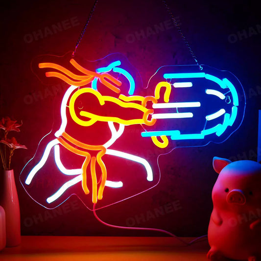 Chicken Drumstick LED Neon Sign Colorful Food Neon Light Wall Decor for Restaurant Cafe Kitchen