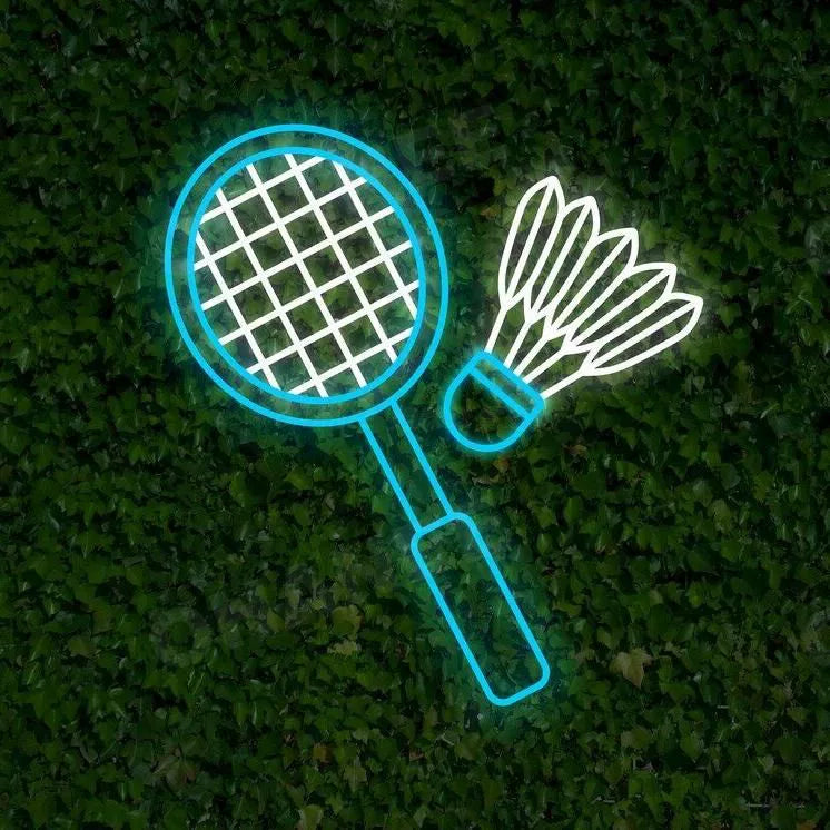 Badminton LED Neon Sign Blue White Racket Neon Light Wall Decor for Gym Bedroom