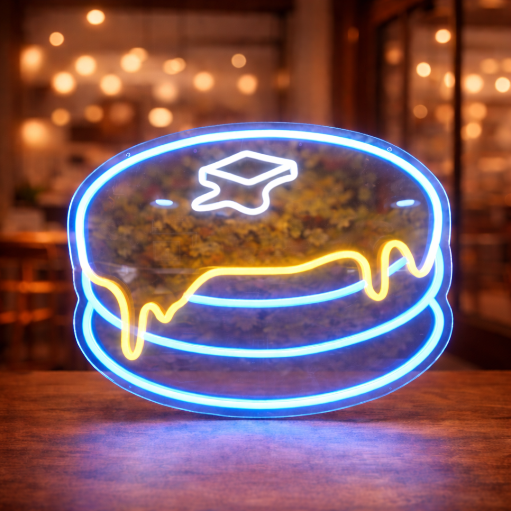 Burger LED Neon Sign Hamburger Neon Light for Restaurant Bar Wall Decor