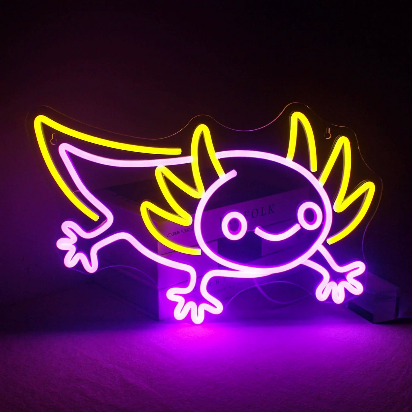 Axolotl LED Neon Sign Cute Salamander Neon Light Wall Decor for Bedroom Gaming Room