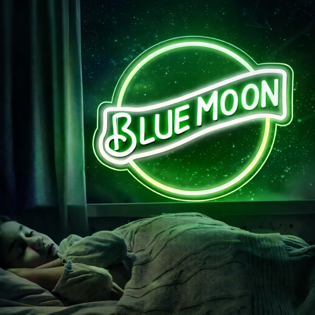 Moon LED Neon Sign Aesthetic Bedroom Wall Light for Night Decor
