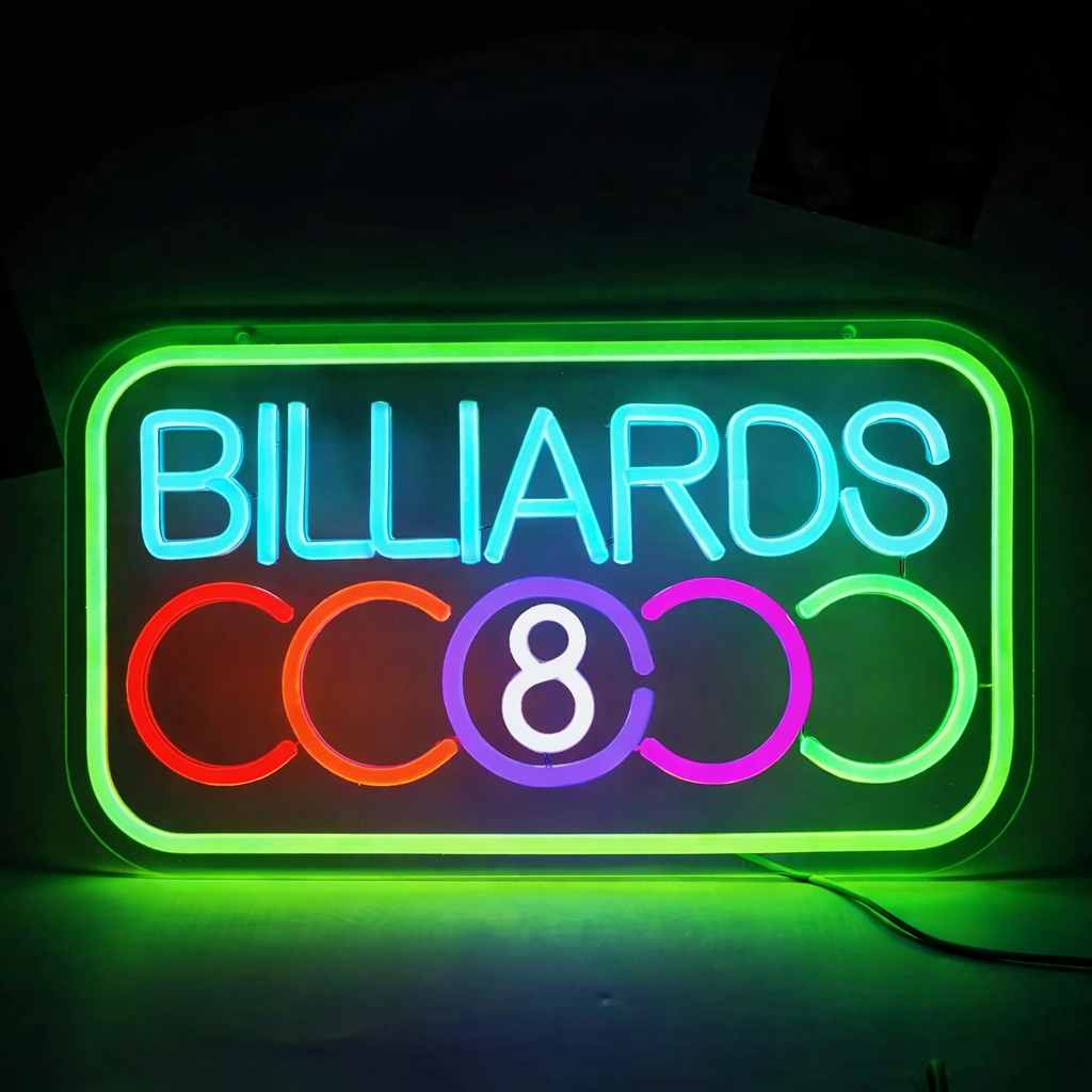 Pool Zone Billiards LED Neon Sign for Bar Game Room Wall Decor