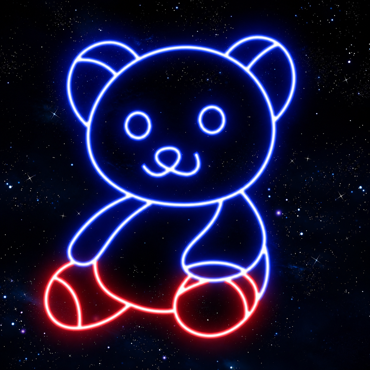 Teddy Bear LED Neon Sign Blue Red Cute Bear Neon Light Wall Decor for Bedroom Kids Room