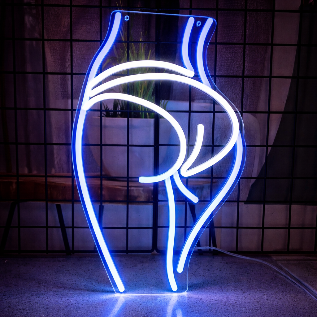 Sexy Butt Outline LED Neon Sign Pink Body Curve Neon Light for Bedroom Wall Decor