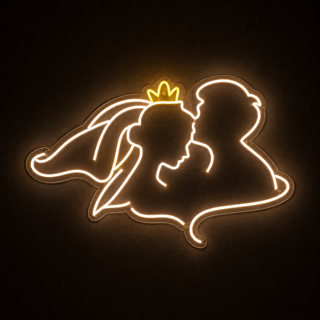 Couple Kiss LED Neon Sign Warm White Romantic Neon Light Wall Decor for Bedroom Wedding