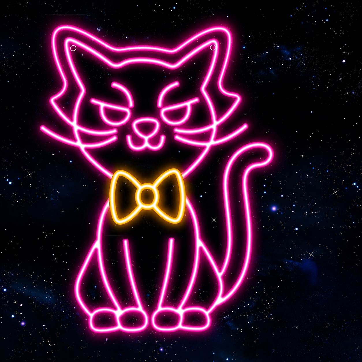 Cat LED Neon Sign Pink Blue Cute Kitty Neon Light Wall Decor for Bedroom Pet Room