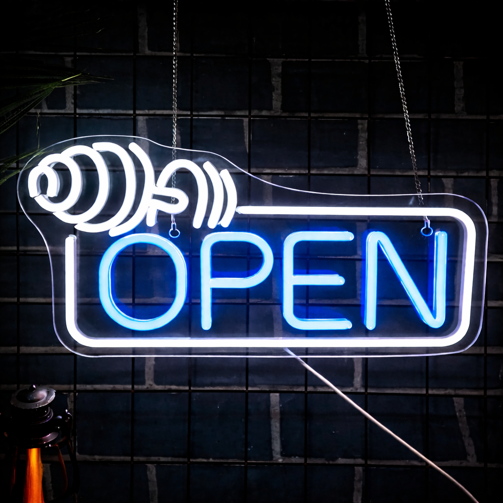 Barber Open LED Neon Sign Hair Salon Neon Light for Shop Window Wall Decor