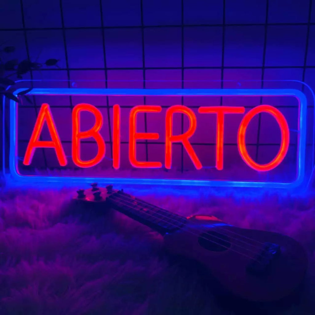 ABIERTO LED Neon Sign Open Style Light for Shop Bar Wall Decor