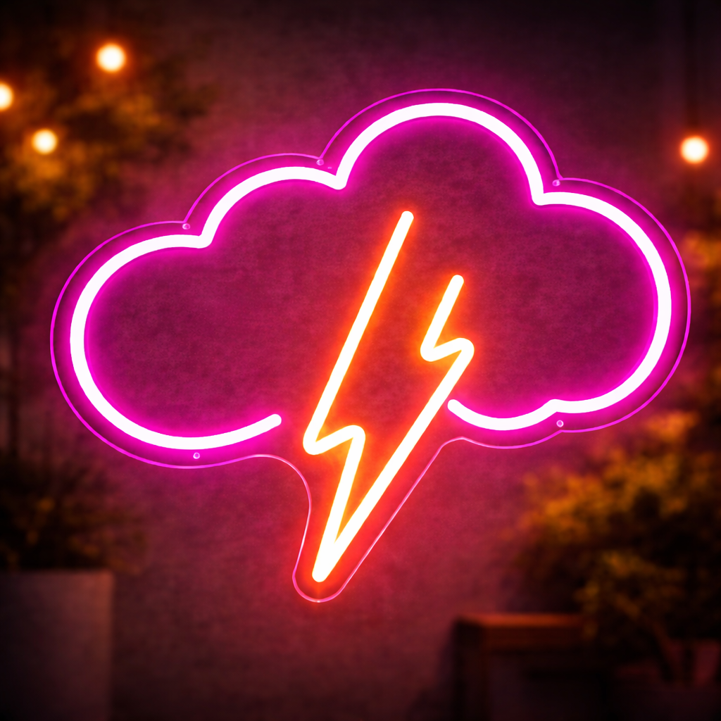 Cloud Lightning LED Neon Sign Thunderbolt Neon Light for Room Wall Decor