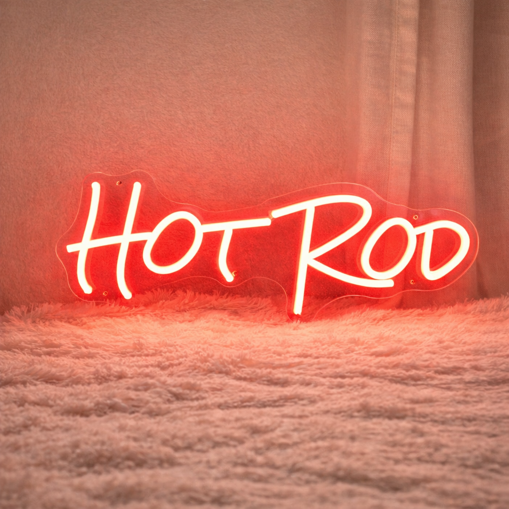 Hot Rod LED Neon Sign for Garage, Bar & Man Cave Wall Decor