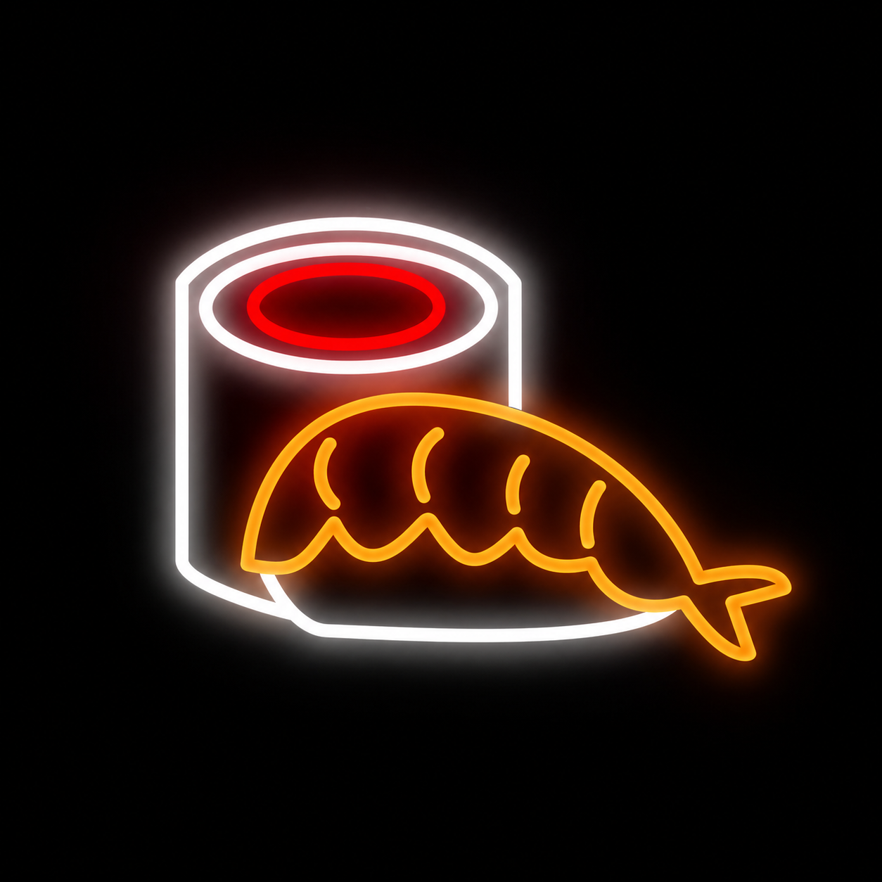 Sushi LED Neon Sign Salmon Sushi Neon Light Wall Decor for Japanese Restaurant Bar Cafe Kitchen