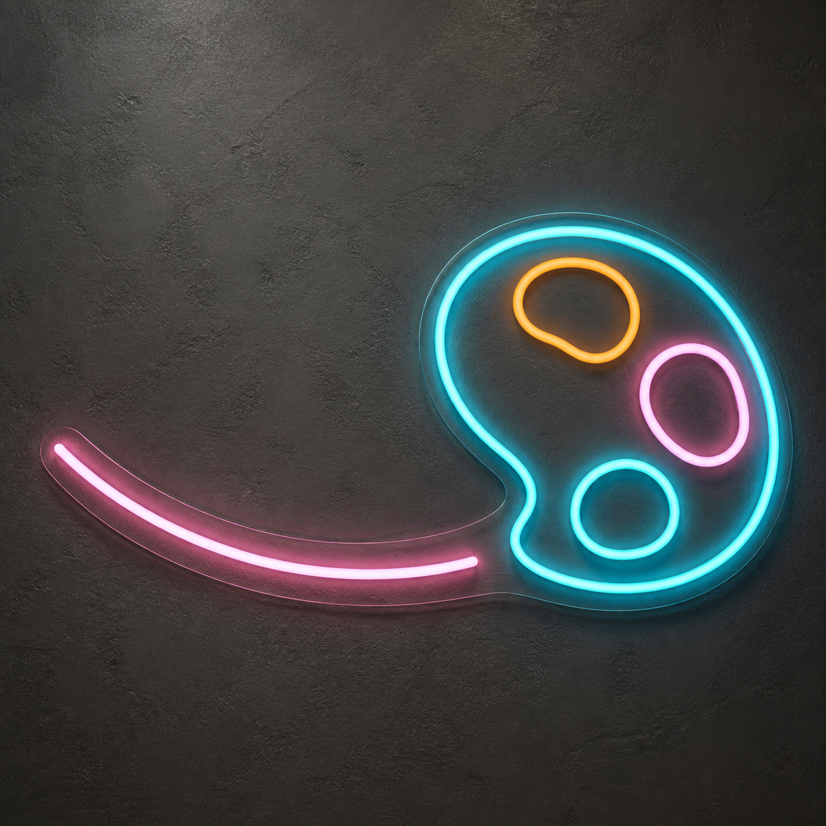 Artist Palette and Brushstroke LED Neon Sign for Art Studios - design reference