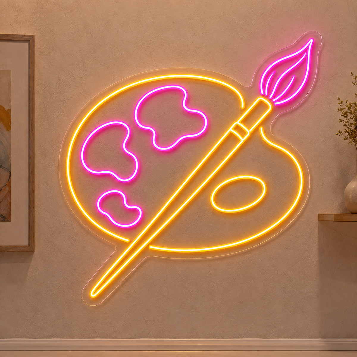 Palette & Paintbrush LED Neon Sign for Art Schools - design reference
