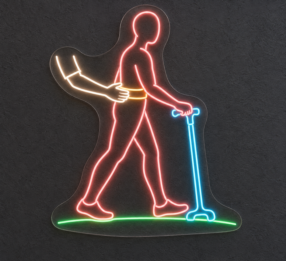 Assisted Walking LED Neon Sign for Rehabilitation Centers - design reference
