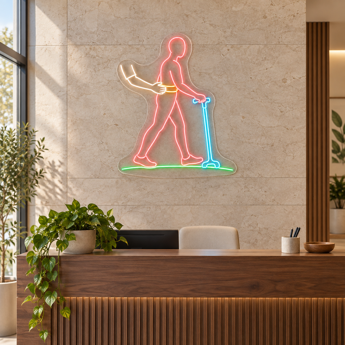 Assisted Walking LED Neon Sign for Rehabilitation Centers - interior setting
