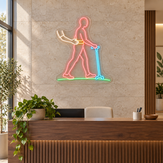 Assisted Walking LED Neon Sign for Rehabilitation Centers - interior setting