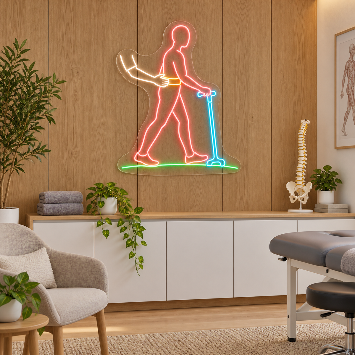 Assisted Walking LED Neon Sign for Rehabilitation Centers - interior setting