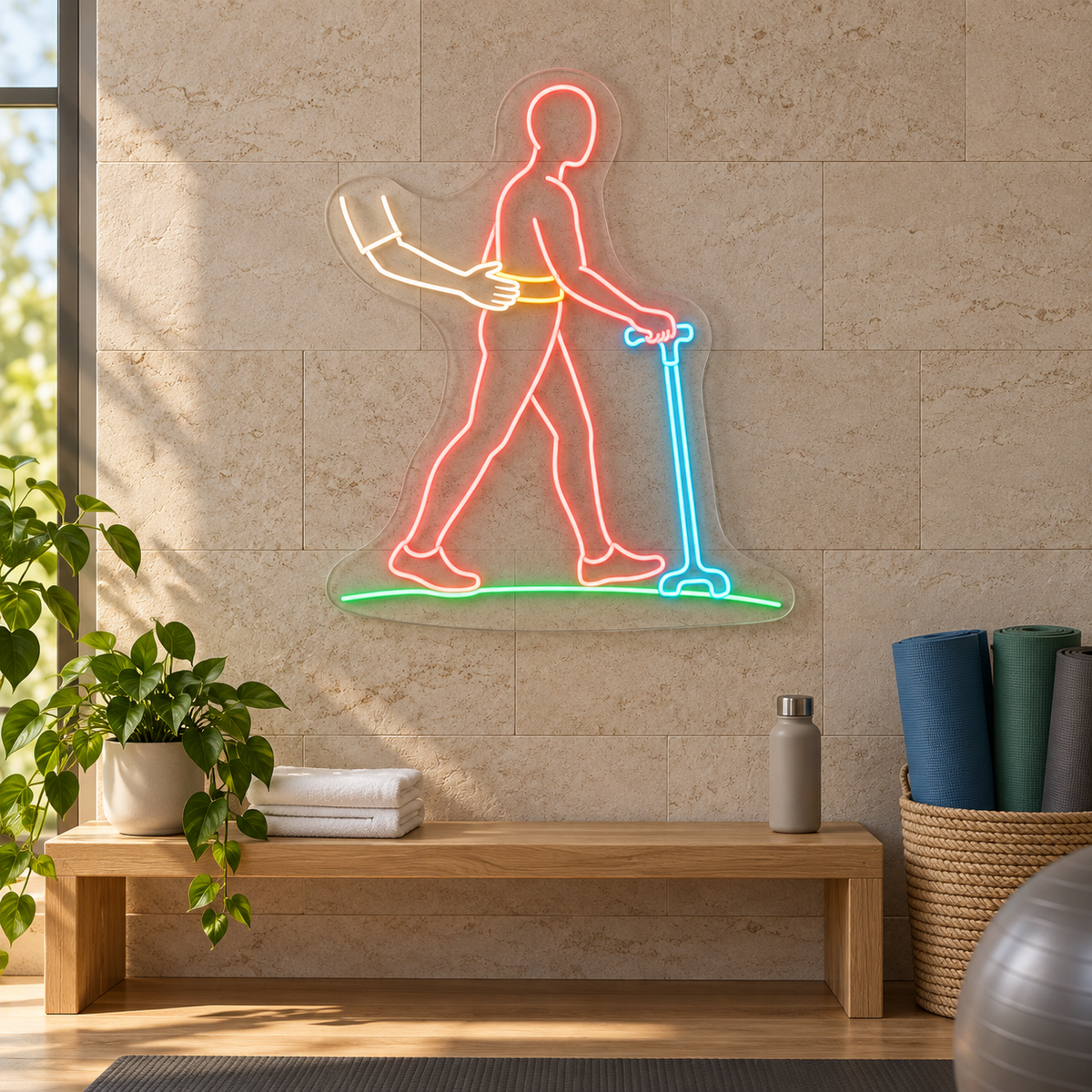 Assisted Walking LED Neon Sign for Rehabilitation Centers - interior setting