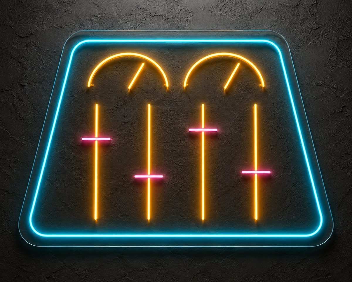 Audio Mixing Console LED Neon Sign for Audio Studios - design reference