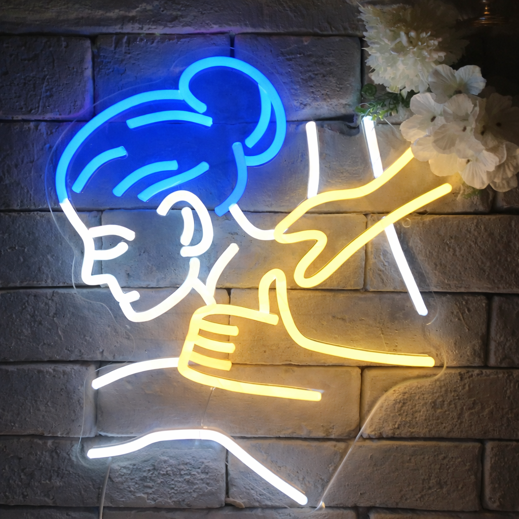 Minimalist Warm White Curve LED Neon Sign for Modern Home Wall Decor