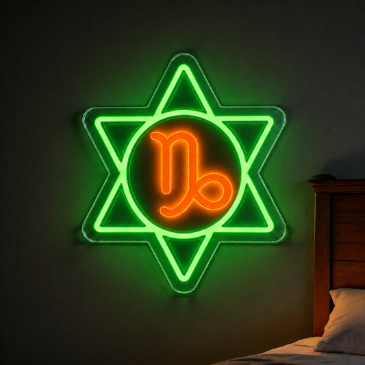 Capricorn Zodiac LED Neon Sign Astrology Horoscope Neon Light Wall Decor for Bedroom Gaming Room