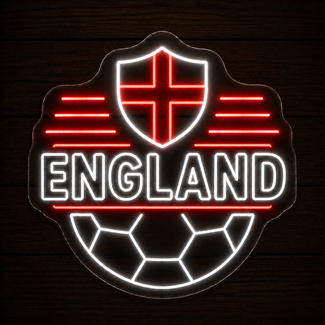 England Soccer LED Neon Sign Football Neon Light Wall Decor for Sports Bar Game Room