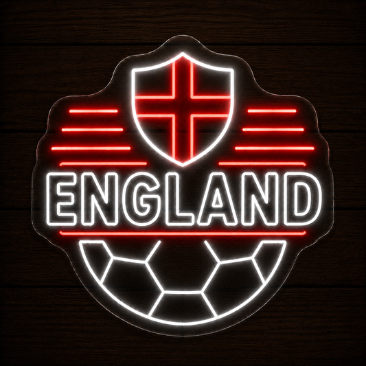 England Soccer LED Neon Sign Football Neon Light Wall Decor for Sports Bar Game Room