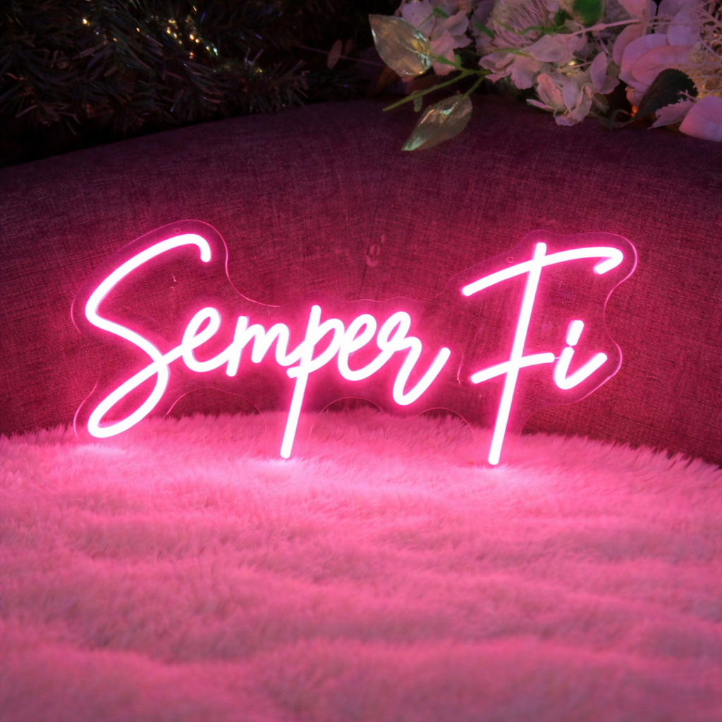 Semper Fi LED Neon Sign Wall Decoration Home Bar Military
